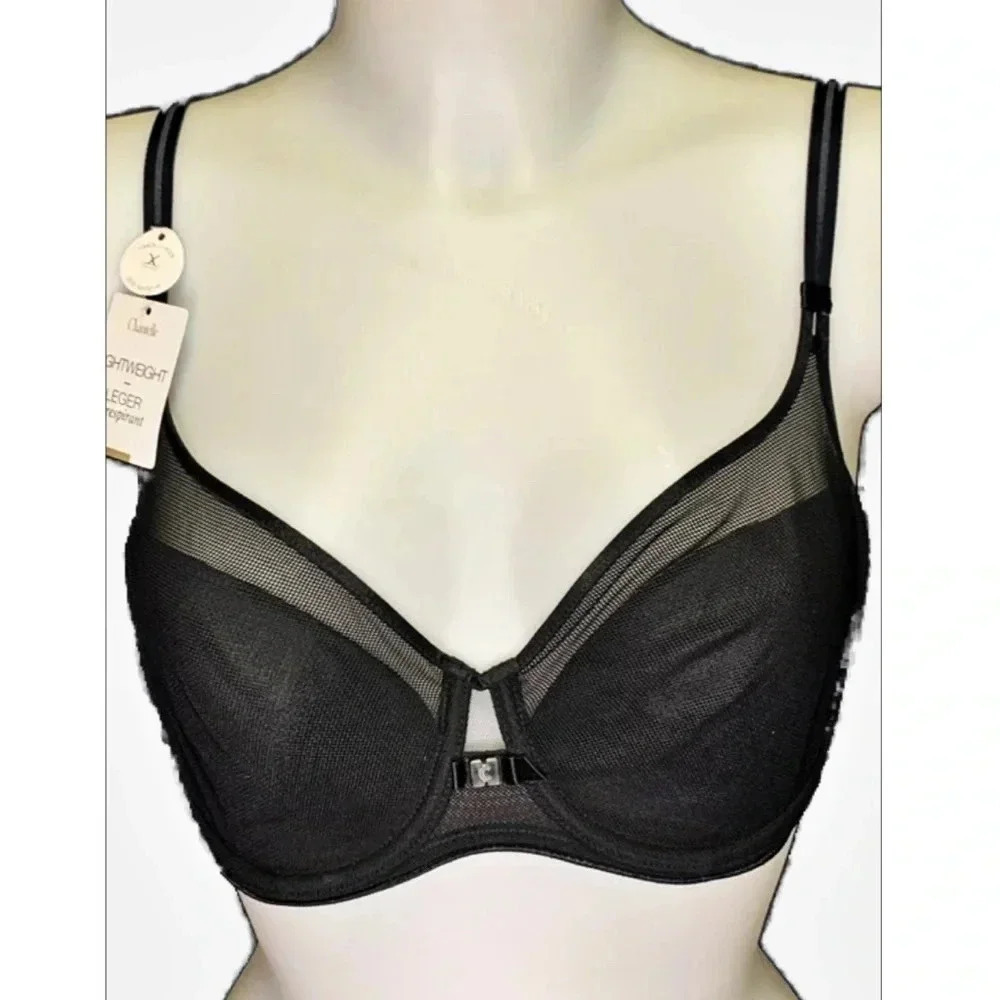 CHANTELLE Black Lightweight Mesh Underwire Bra Size 30D